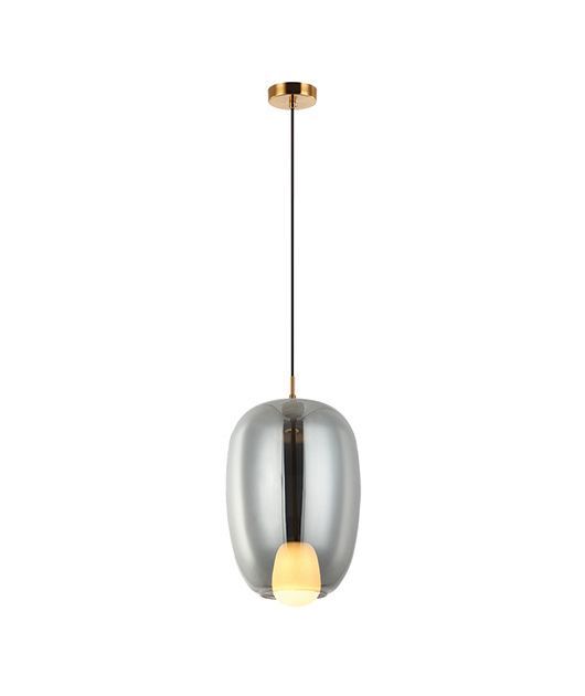 PENDANT LIGHT G9 SMOKE GLASS - GOLD MAT